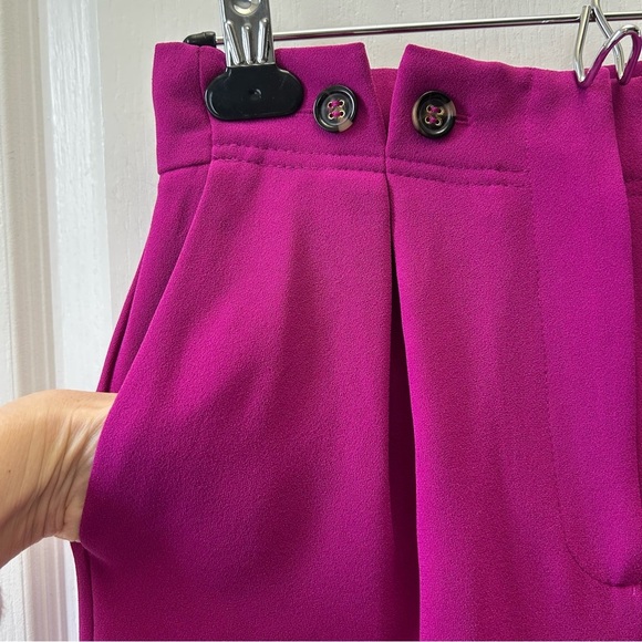 Topshop Trousers Betty Peg High Waisted Pants Magenta Pink Fuchsia Size 4 NWT - Picture 7 of 14